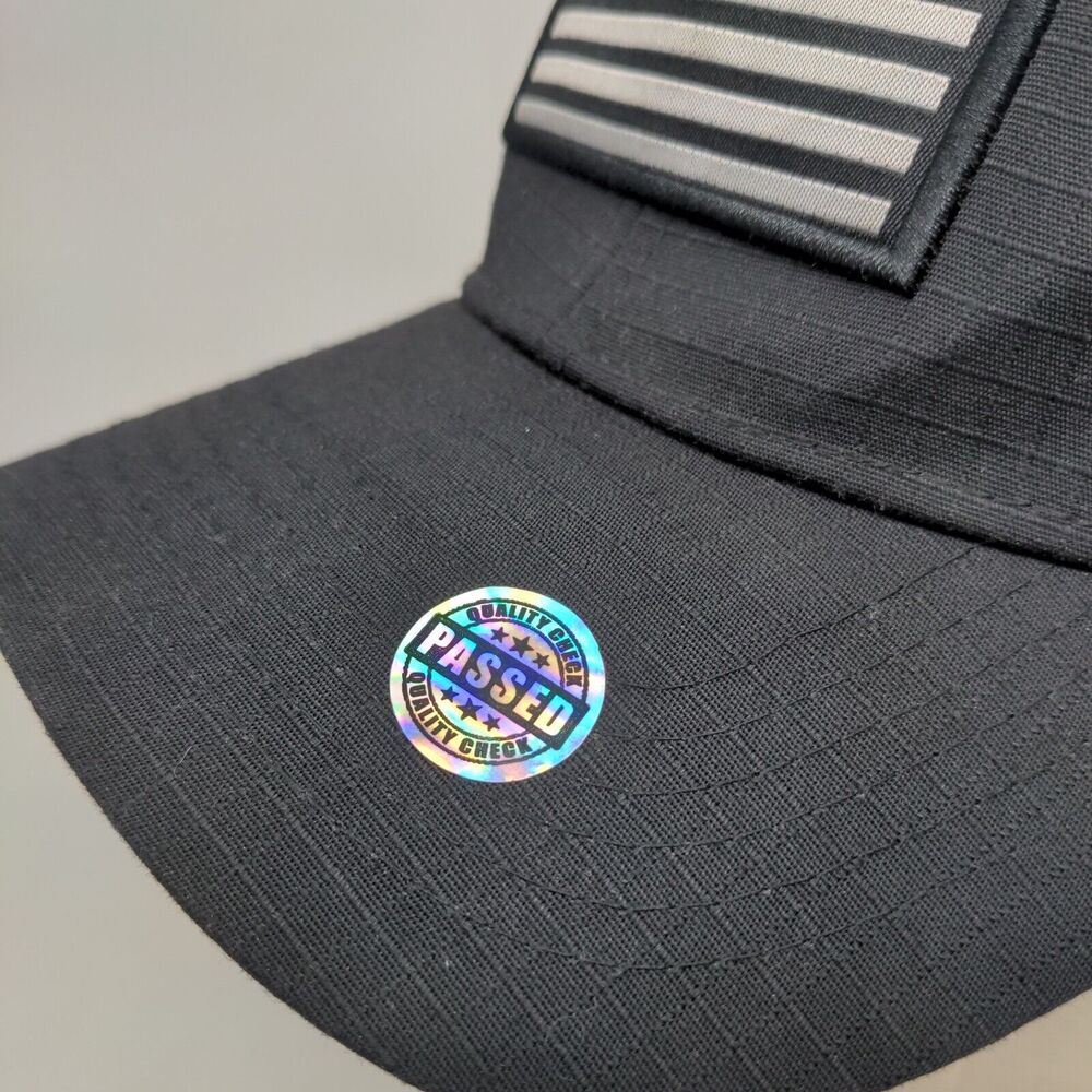 American Flag Patch Strapback Hat Black One Size … - image 5